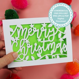 Modelo de cartão de Natal SVG Cricut Papercut