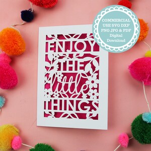 Cricut Insert Card SVG File- Enjoy The Little Things
