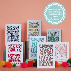 Nouveau paquet de cartes en papier découpé pour bébé - fichiers SVG pour la fabrication de cartes Cricut ou la découpe laser