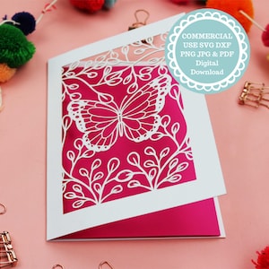 Papercut Butterfly Card SVG For Laser Cutting
