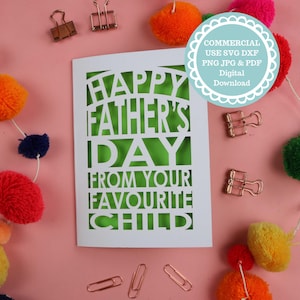 Funny Father's Day Card Papercut Template - SVG for Cricut, Digital Download, Commercial Use,