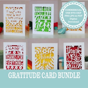 COMMERCIAL USE BUNDLE Love Papercut Cards, Templates for Partners, Couples, Family, Husband or Wife