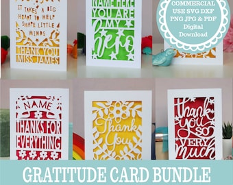 COMMERCIAL USE BUNDLE Love Papercut Cards, Templates for Partners, Couples, Family, Husband or Wife