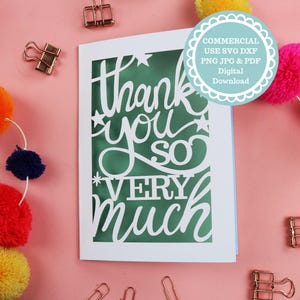 Arquivo SVG de cartão de agradecimento para Cricut