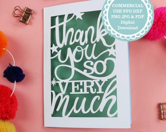 Thank You Card SVG File for Cricut