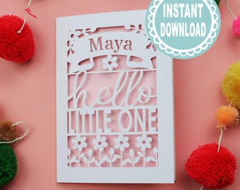 Cricut Baby Card Template- SVG Insert Cards For New Baby