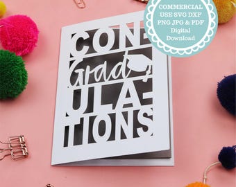 Graduation Papercut Card SVG For Cricut