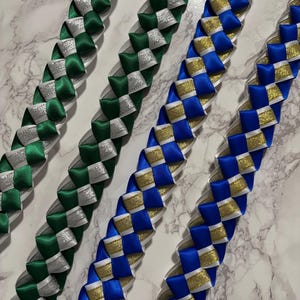 ACCENT COLOR Graduation Lei (Single Braid) 5/8th Satin Ribbon Lei, Class of 2025, Graduation Gift, High School Grad, Senior Night
