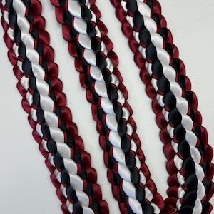 PLAIN Graduation Lei (Double Braid) 5/8th Satin Ribbon Lei, Class of 2025, Graduation Gift, High School Grad, College Grad, Senior Night