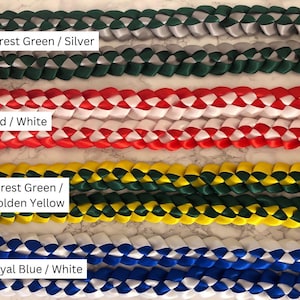 PLAIN Graduation Lei (Single Braid) 5/8th Satin Ribbon Lei, Class of 2025, Graduation Gift, High School Grad, College Grad, Senior Night