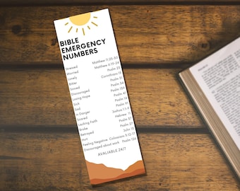 Marcador de números de emergencia de la Biblia, regalo cristiano (imprimible)