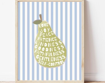 Arte mural cristiano: Frutos del Espíritu, Decoración para el hogar y la escuela, Regalo cristiano