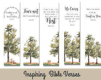 Marcapáginas de árbol con versículos bíblicos (descarga digital)