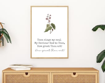 ¡Qué Grande Eres! Letras de canciones cristianas imprimibles para pared (descarga digital)