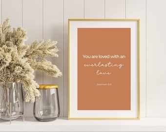 Arte de pared cristiano imprimible, arte cristiano moderno, decoración religiosa para el hogar, versículo bíblico bohemio imprimible, decoración de pared minimalista de las Escrituras