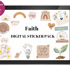 Christian Digital Sticker for Goodnotes planner Stickers Precropped Digital Planner Stickers,PNG Notablity,Faith stickers, Bible Journaling