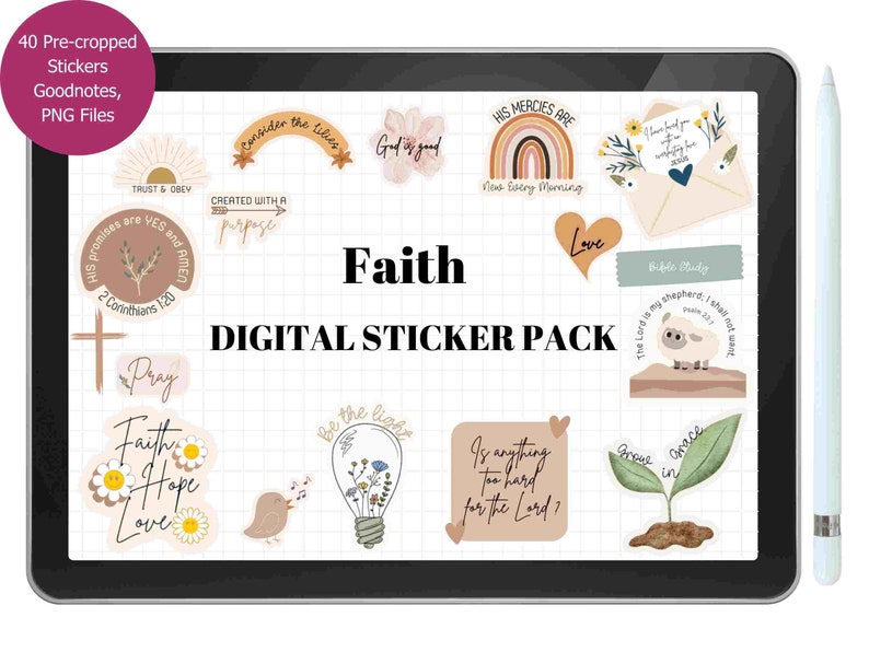 Christian Digital Sticker for Goodnotes Planner Stickers Precropped