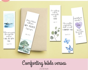 Lesezeichen für Bibelvers, 5er-Set druckbare Lesezeichen (digitaler Download)