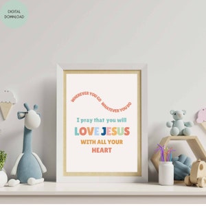 Christian Nursery Decor Kinderzimmer Wandkunst, Christian Nursery Prints, Taufe Geschenk, Spielzimmer druckbares christliches Geschenk, Babyzimmer Dekor