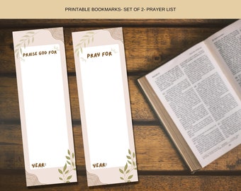 Marcadores para diario de oración, lista de alabanza y oración (juego de 2) (descarga digital)