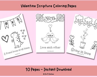 Páginas para colorear de versículos bíblicos para niños (10 unidades, PDF)