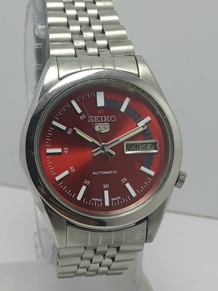 Japan Made Genuine Vintage Seiko Red Dial Transparent Back Day - Etsy