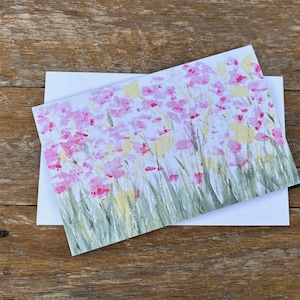 Field of flowers watercolour greeting card