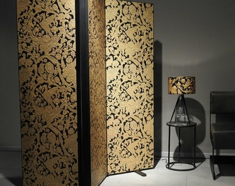 Gold leather room divider exclusive