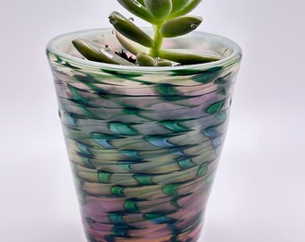 Handblown Glass Planter for Cuttings, Starts, and Succulents
