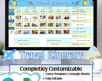 Travel Itinerary | Girls Trip Itinerary | Travel Itinerary Template | Digital Travel Itinerary | Vacation Itinerary | Trip Itinerary