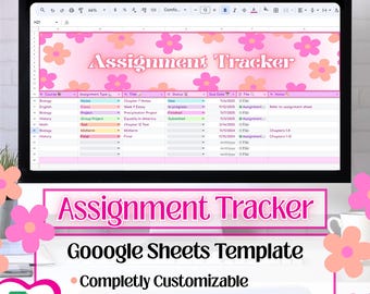 Assignment Tracker | Assignment Tracker Template | Task Tracker | Assignment Planner | Homework Planner | Digital Assignment Tracker