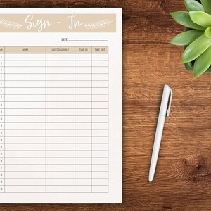 Editable Sign In Sheet. Sign In Sheet. Editable Template. Custom Sign In Sheet. Event Sign In. School Sign In. Canva Template.
