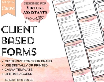 Virtual Assistant Client Forms | Virtual Assistant Templates | Client Onboarding | Client Intake Form | Client Contract | Invoice Template