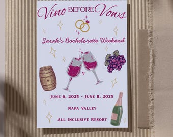 Vino Before Vows Bachelorette Party Invitation Template | Downloadable Bachelorette Party Invite | Bachelorette Invitation | Bach Party
