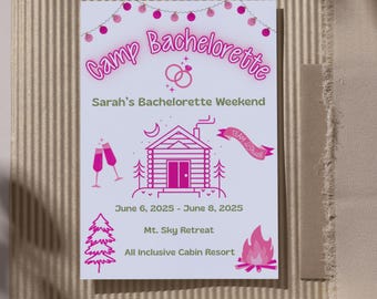 Camp Bachelorette Party Invitation Template | Downloadable Bachelorette Party Invite | Bachelorette Party Invitation | Printable Invitation