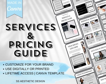 Price List Template | Services And Pricing Guide Template | Business Template | Rate Sheet | Price List | Client Services Template | Canva