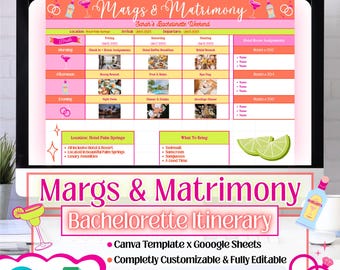 Margs And Matrimony Bachelorette Itinerary | Bachelorette Party Itinerary | Bachelorette Weekend | Margs And Matrimony | Bach Party