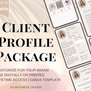 Sjabloonpakket voor zakelijke klantprofielen | Onboarding van klanten | Virtuele assistent | Socialmediamanager | Ondernemerscoach | Cliëntprofiel