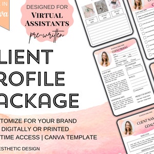 Virtual Assistant Client Profile Package | Client Onboarding | Virtual Assistant | VA Business | Client Profile for Virtual Assistants