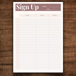 Editable Sign Up Sheet. Sign Up Sheet Template. Event Sign Up. Canva Template. PDF. Sign Up Template. Potluck Sign Up Sheet.