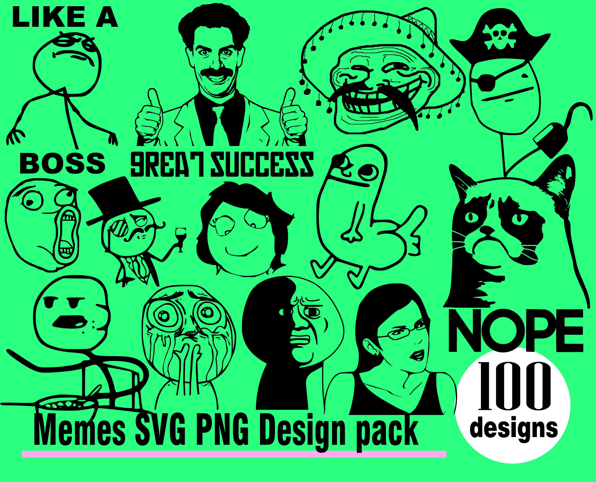 Trollface SVG, Trollface DXF, Trollface PNG, Trollface Clipart, Trollface  Silhouette, Trollface Cut File