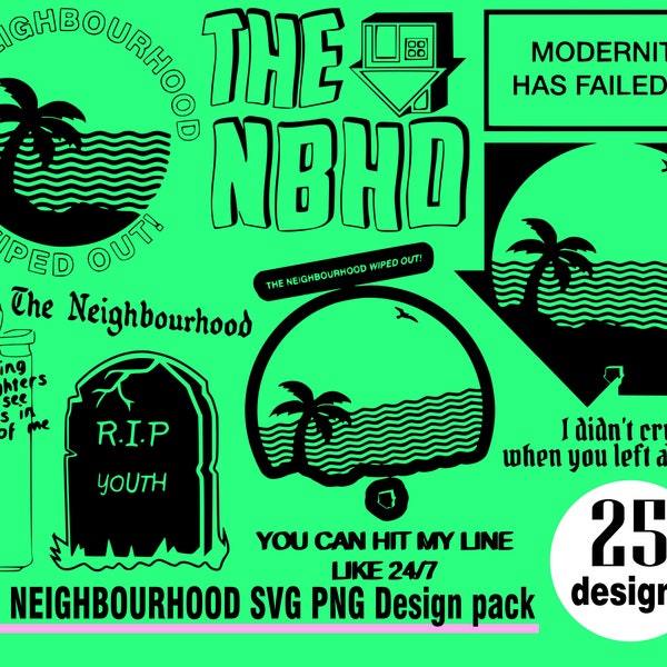 The Neighborhood SVG PNG 25 Design Pack the nbhd sweater weather daddy issues tattoo Wiped Out arctic monkeys bumper stickers window decal