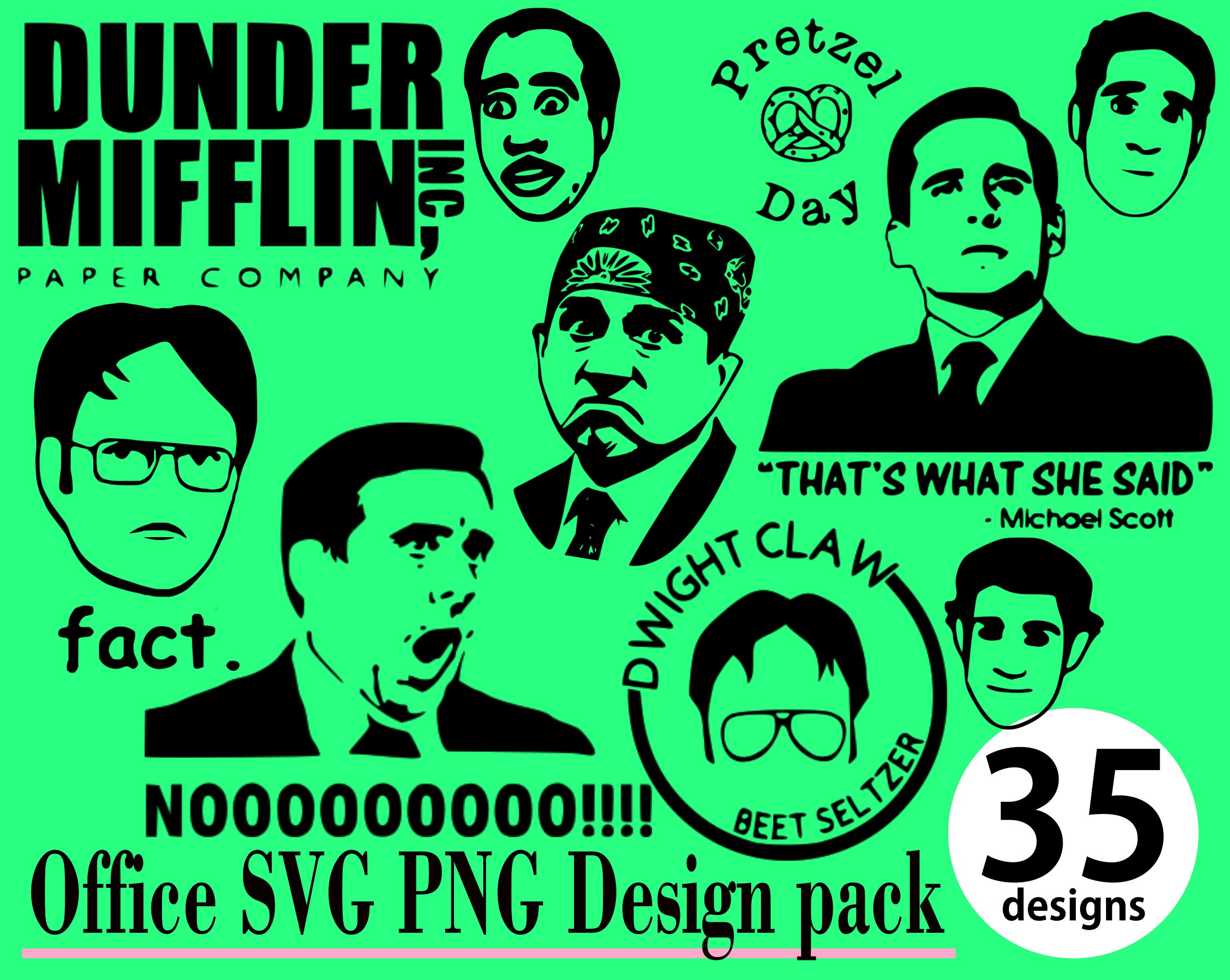 The Office SVG PNG 35 Design Pack Bumper Stickers Michael Scott Jim