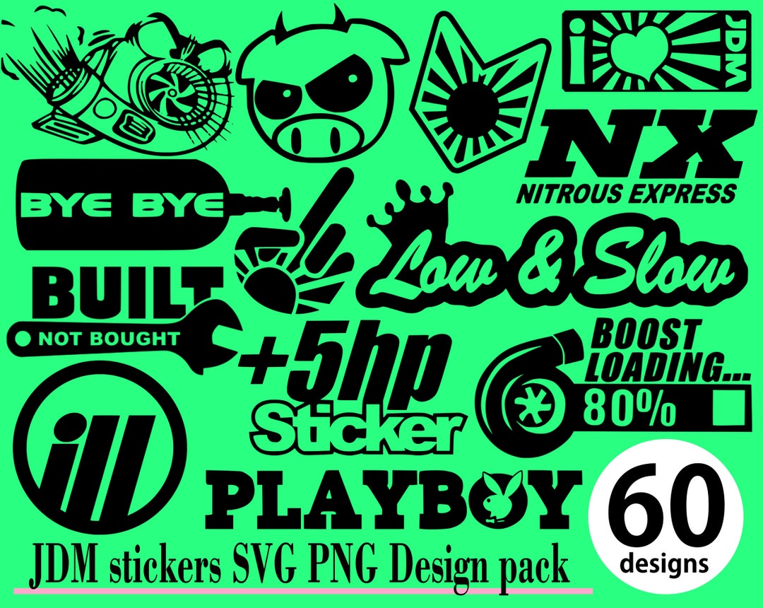JDM Stickers SVG PNG 60 Design Pack Drift Formula Drift Racing Drag
