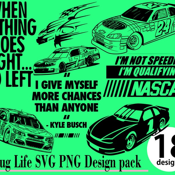 Nascar SVG PNG 18 Design Pack Piston cup Racing Muscle Car Speedway Nascar Heat Cup Series Motorsport Daytona Chevy Kyle Busch Window Decals