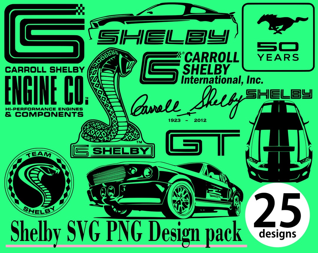 Shelby SVG PNG 25 Design Pack American Muscle Car Mustang Drag Strip ...