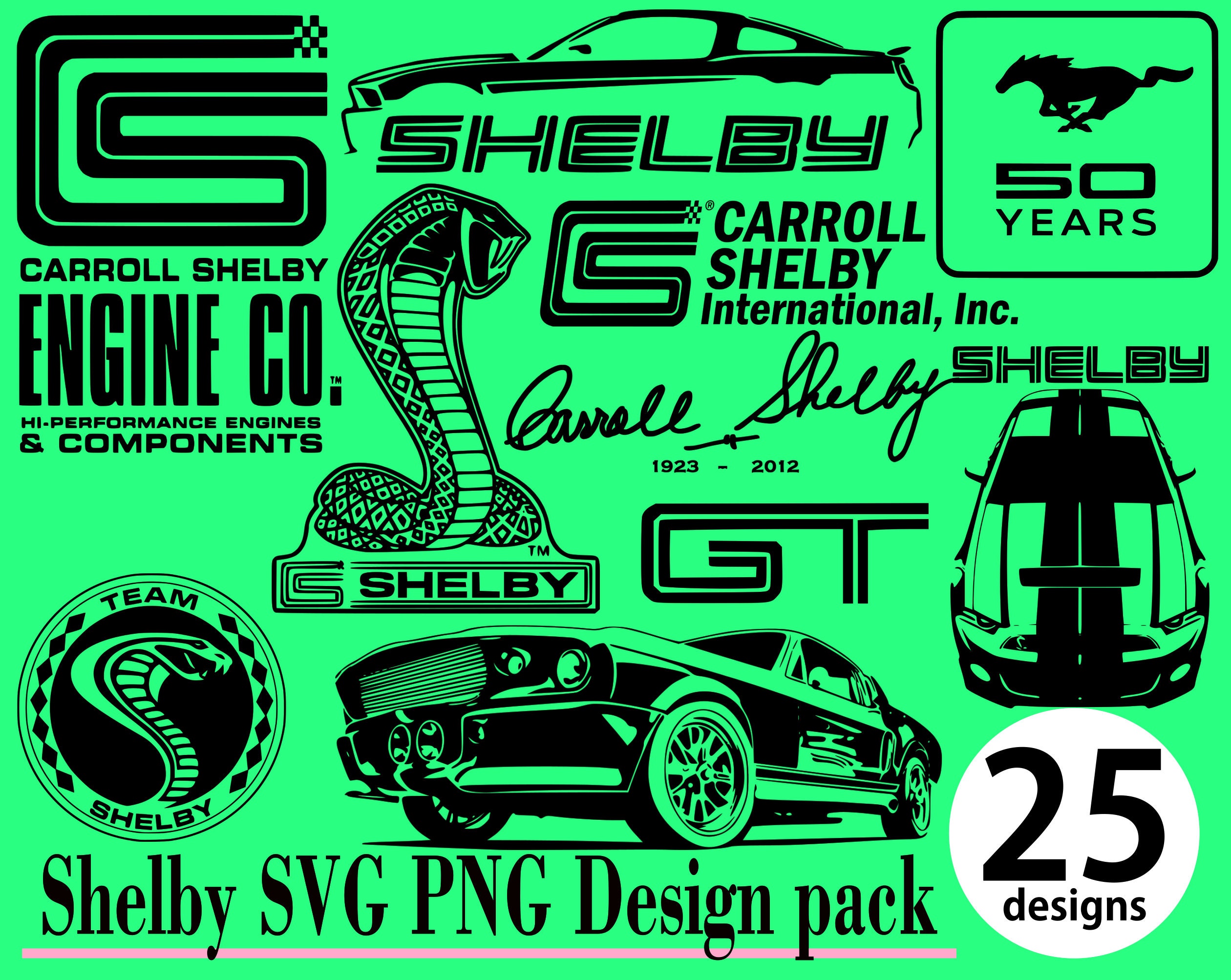 Shelby SVG PNG 25 Design Pack American Muscle Car Mustang Drag Strip