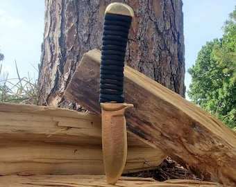 Solid Bronze Bushcraft Style Knife - Handmade In USA - Foundry Cast  100% Recycled Hardened Bronze - Historically Inspired Blade