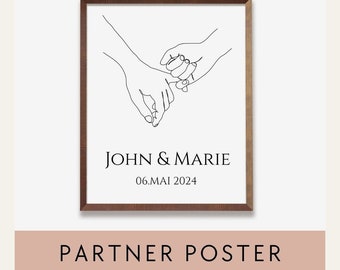 Partner poster personalized/ wedding gift