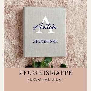Carpeta de certificado personalizada gris claro / carpeta escolar / carpeta de certificado de lino / ZM-013